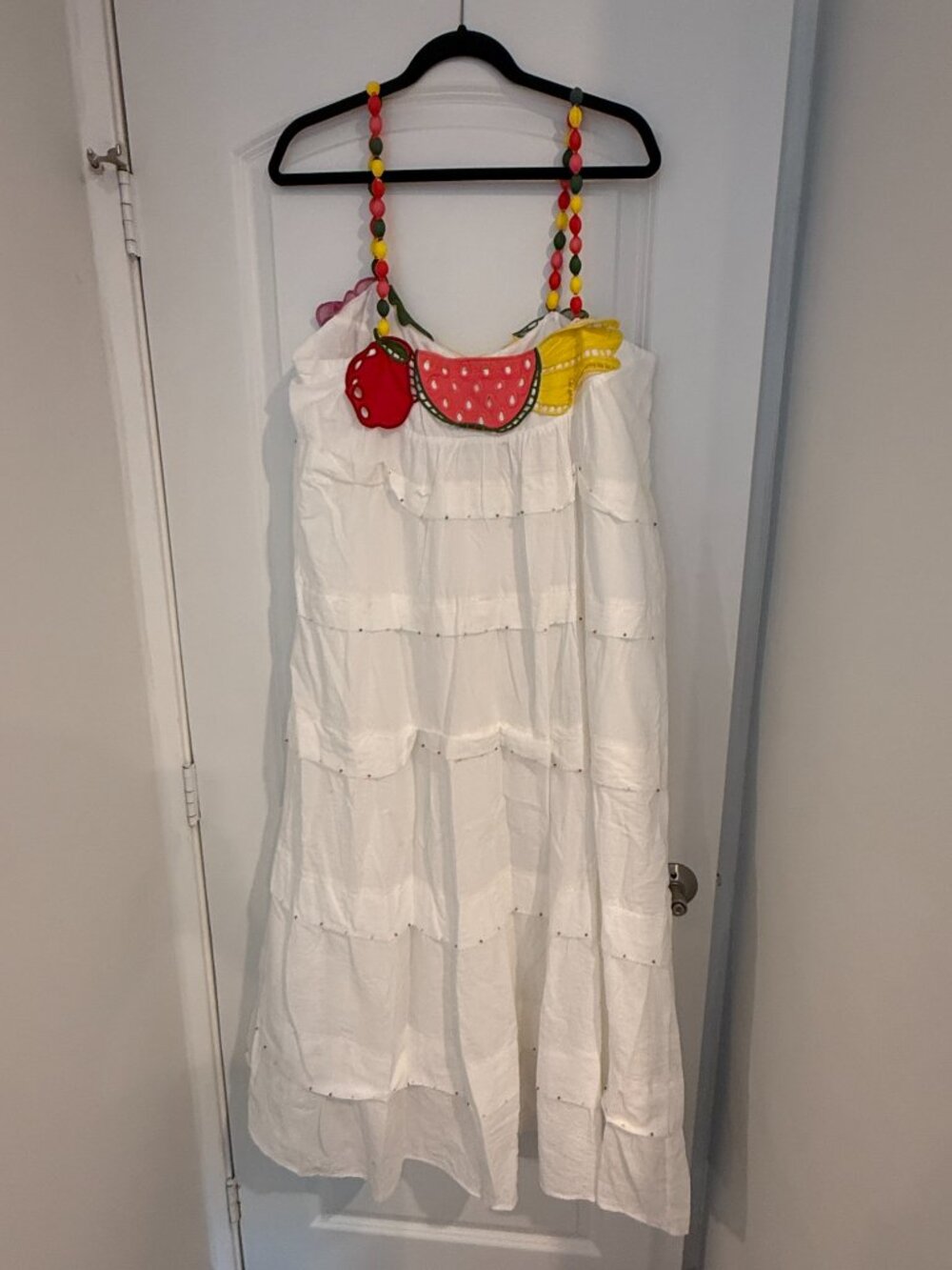 NWT FARM Rio Size Medium Off-White Fruits Richelieu Sleeveless Maxi Dress - Picture 5 of 8